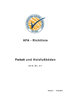 HFA-Richtlinie 01| Parkett und Holzfußböden