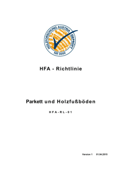 HFA-Richtlinie 01| Parkett und Holzfu&szlig;b&ouml;den