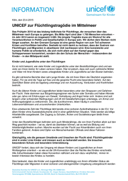 Hintergrund: UNICEF zur Flüchtlingstragödie im Mittelmeer (PDF