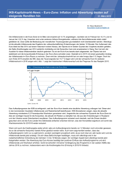 IKB-Kapitalmarkt-News – Euro-Zone: Inflation und Abwertung