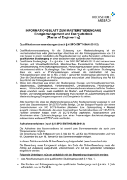 Informationsblatt Energiemanagement unf Energietechnik (EMT)