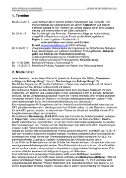 Information zur Präsentationsprüfung 2015 - Edith-Stein