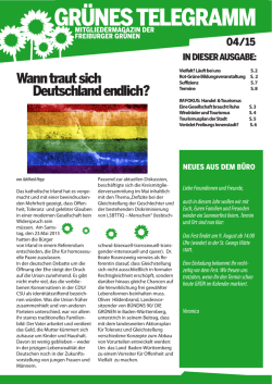 GR&Uuml;NES TELEGRAMM - B&uuml;ndnis 90/Die Gr&uuml;nen in Freiburg