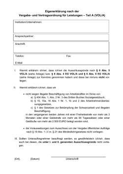Eigenerkl&auml;rung nach VOL/A