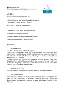 Info-Blatt &bdquo;Konsolidierung und neue Herausforderungen. Osteuropa