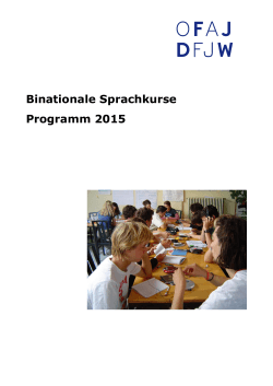 Binationale Sprachkurse Programm 2015 - Deutsch