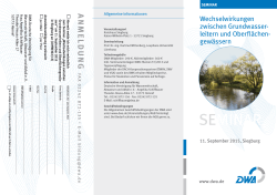 SEMINAR - DWA - Deutsche Vereinigung für Wasserwirtschaft
