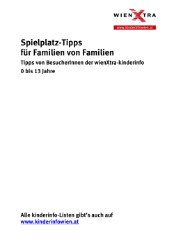 Spielplatz-Tipps für Familien von Familien - wienXtra