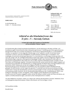 Infobrief an alle Mitarbeiter/Innen Infobrief an alle Mitarbeiter/Innen