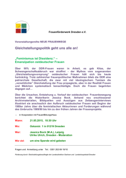 Gleichstellungspolitik geht uns alle an!