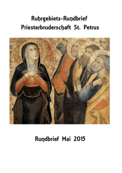 Mai - Priesterbruderschaft St. Petrus