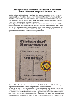 Das Jahr 1928 - Lückendorfer Bergrennen