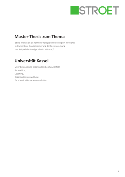 Master-Thesis zum Thema Universität Kassel