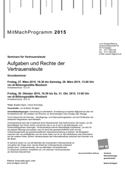 Grundseminar Vertrauensleute