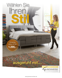 Jeden Tag - Goossens Wohnen und Schlafen