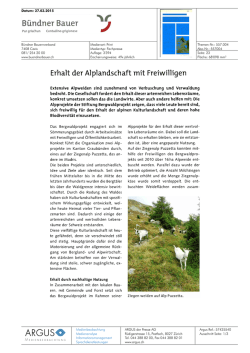 Erhalt der Alplandschaft mit Freiwilligen