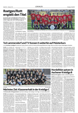 Artikel in den Aachen-Nachrichten vom 12.05.2015