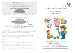 Kinder- und Jugendfarm Regensburg Programm Juni 2015