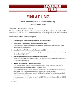 einladung - Brauerei Luzern AG