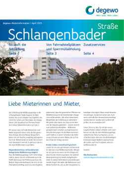 Mieterinformation "Schlange" (Schlangenbader Str. 1/2015)