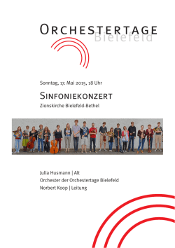 Programmheft 2015 - Orchestertage Bielefeld
