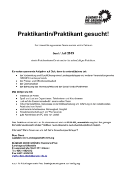 Praktikantin/Praktikant gesucht! - Bündnis 90/Die Grünen Rheinland