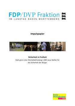Impulspapier Innere Sicherheit - FDP/DVP