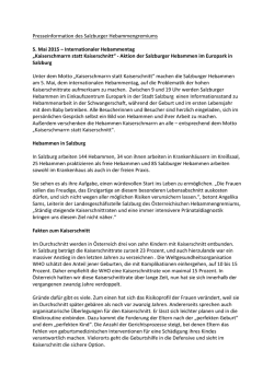 Internationaler Hebammentag 2015