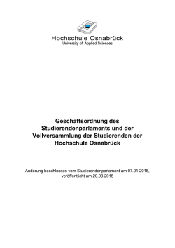 Geschäftsordnung des Studierendenparlaments und der