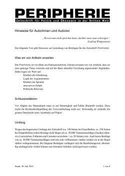 Hinweise f&uuml;r Autorinnen und Autoren