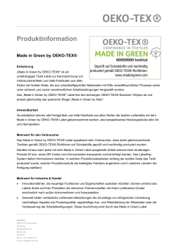 Made in Green - Factsheet - Oeko-Tex