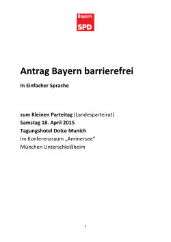 Leitantrag "Bayern barrierefrei" in Einfacher Sprache
