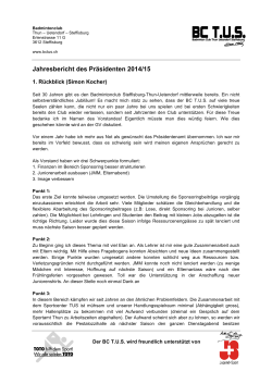 Jahresbericht Saison 2014/2015 - Badminton Club Thun
