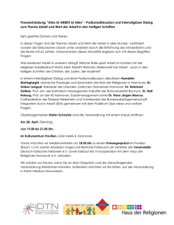 Presseeinladung: "Alles ist ARBEIT ist Alles