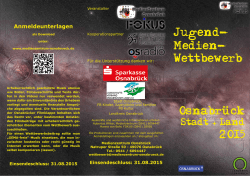 Jugend- Medien- Wettbewerb Osnabrück 2015