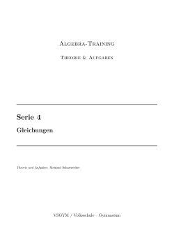 Algebra-Training Serie 4