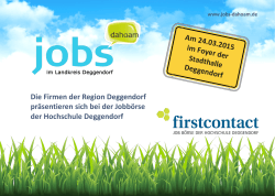 Jobs dahoam - firstcontact &ndash; Job-Messe der Hochschule Deggendorf