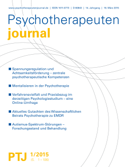 Psychotherapeutenjournal 1/2015