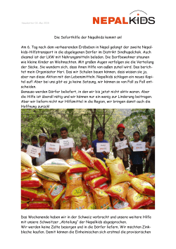 Die Soforthilfe der Nepalkids kommt an! Am 6. Tag nach dem