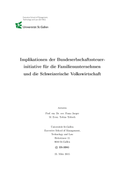 Implikationen der Bundeserbschaftssteuer