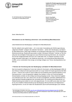 Informationsbrief, Mai 2015 - Institut f&uuml;r Erziehungswissenschaft