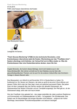Flash Glucose Monitoring 07.04.2015 FGM: erste Kassen