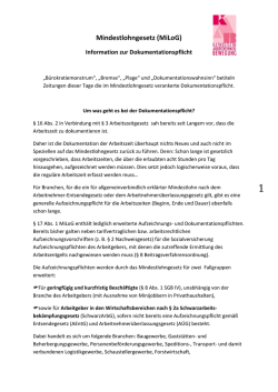 Infos Dokumentationspflicht