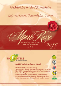 Preisliste 2015 - Wohlfühlhotel Alpenrose