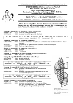 GOTTESDIENSTORDNUNG