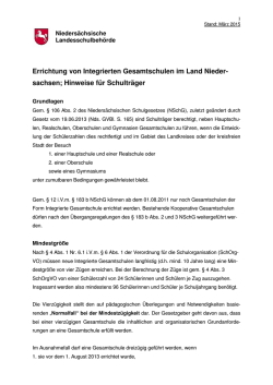 Errichtung von Integrierten Gesamtschulen