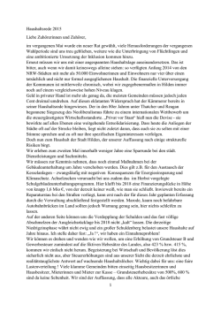 Haushaltsrede 2015 Liebe Zuh&ouml;rerinnen und - Gruene
