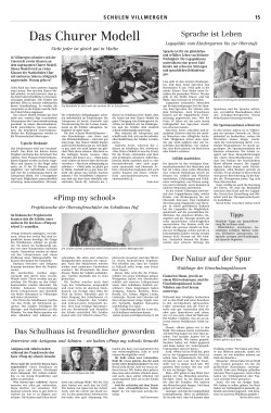 Ausgabe Info Schule Villmergen: Wohler Anzeiger vom 24. März 2015