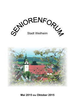 Programmheft Seniorenforum - Stadt Weilheim an der Teck