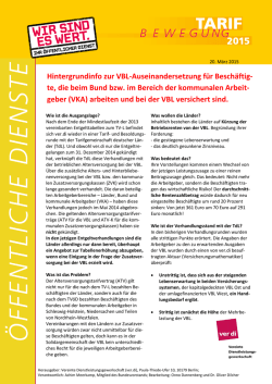 Hintergrundinfo zur VBL-Auseinandersetzung f&uuml;r Besch&auml;ftig